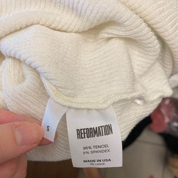 REFORMATION White Soft Tunic Ribbed Tunic - Picture 4 of 4